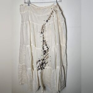 Women's Vintage John Paul Richard Beaded Boho Festival Skirt, Size Large